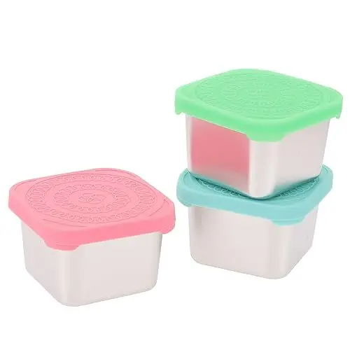 Produktbild: TOYANDONA 3 Stück Teiliges Lebensmittelaufbewahrungsboxen mit Silikondeckel Kleine Snacks Frucht und Marmeladendosen Grün und für Kühlschrank und Lunchbox