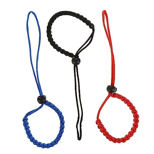 Produktbild: TOYANDONA 3 Stück Verstellbare Kamerahandgelenkschlaufe Universelles Armband für Kamera Rote Blaue und Schwarze Farben Hochwertiges Geflochtenes Material für Outdoor Aktivitäten