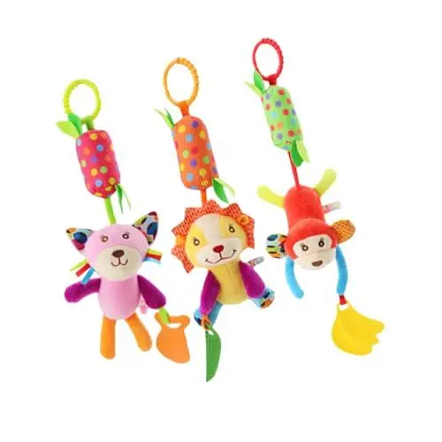 Produktbild: TOYANDONA 3 Stücke Hängespielzeug Für Babys Rotierende Glocken Mit Katz Löwen Und Affen Design Geeignet Für Kinderbett Autositz Und Spieltrapez Fördert Die Sensorische Entwicklung
