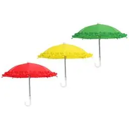 Produktbild: TOYANDONA 3 Stücke Mini Regenschirm Spielzeug Mini Rainy Regenschirm Modell Polyester Seide Dollhouse Miniatur Regenschirm Dollhouse Spielzeug Foto Requisiten Zuf?llige Farbe 28 cm