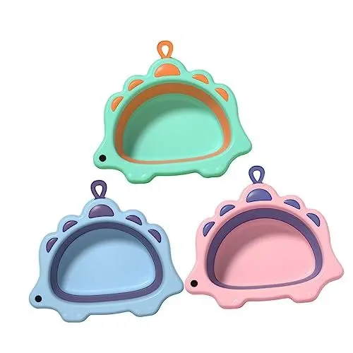 Produktbild: TOYANDONA Entzückende Cartoon Baby Badewanne Faltbare Neugeborenen Waschbecken Haken Tragbare Badewanne Für Haushalt