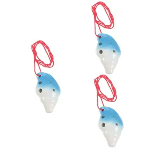 Produktbild: TOYANDONA 3st Okarina Anfänger Üben Blasinstrument Ocarina Wind Meisterwerk Flöteninstrument Anhänger Didgeridoo-instrument Musikinstrument Kreatives Ocarina-blasinstrument Tiere Keramik