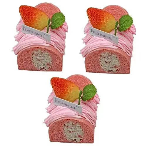 Produktbild: TOYANDONA 3st Simulation Kuchenmodell Kunstkuchen Für Die Dekoration Gefälschte Dessertverzierung Spielzeugkuchen Lebensechtes Kuchenmodell Kuchen-Dessert-Modell Tischdekoration Rosa Pu