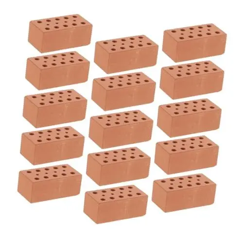 Produktbild: TOYANDONA 40St Puppenhaussteine Miniaturszenenmodelle Bastelsteine Miniatur-Ziegelstein Kinder Bastelset Kinder bausteine handgefertigte Layout-Ziegeldekore Mini-Wandziegel Ton Light Brown