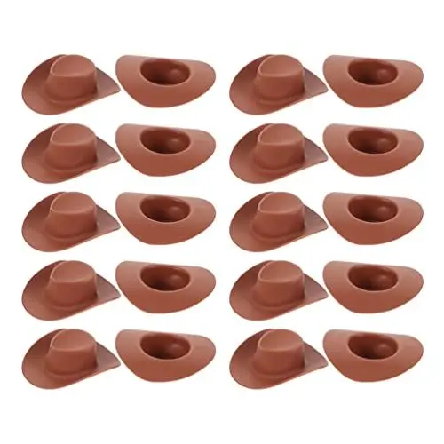 Produktbild: TOYANDONA 40 Stück Mini- - Hut Niedlicher Western- Cowgirl- Hut Miniatur- Braunhüte Puppenhut Vorgeben Spielzeug Puppenhaus- Dekoration DIY- Handwerkspuppe Anziehzubeh?r