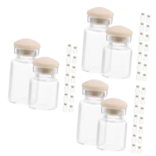 Produktbild: TOYANDONA 48 STK Puppenhaus Bonbonglas Glaswaren küchenspielzeug puppenhaus deko puppenhaus Einrichtung süßigkeitenglas Miniatur-Glasflasche Mini-Flaschen-Ornamente kleines Hausgerät Holz