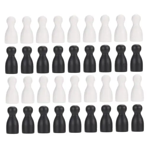 Produktbild: TOYANDONA 48 Stück Schach zubehör schachfiguren Set Schachbrett Figuren Schachfiguren für Hobby Schach-Buchstützen Brettspiel Schachfigur Flugschach Schachfigur Lernspielzeug Holz Black