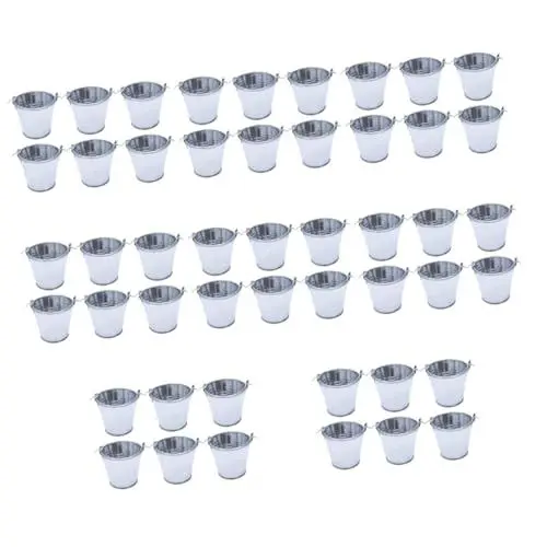 Produktbild: TOYANDONA 48 Stück Weißblech Fass Süßigkeitenkorb Tischdekoration Mini Töpfe Kinder Leckerei Eimer Mini Blumentopf Kleine Blecheimer Garten Eimer Eimer In Lebensmittelqualität