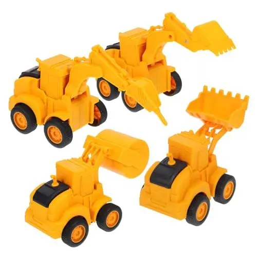 Produktbild: TOYANDONA 4 Stück Bagger Modellauto Technikspielzeug Kleines Technisches Fahrzeug Kleinkinder Kleinwagen Kleiner LKW Spielzeug LKW Spielzeug Bewegliches Automodell Cartoon Kunststoff LKW