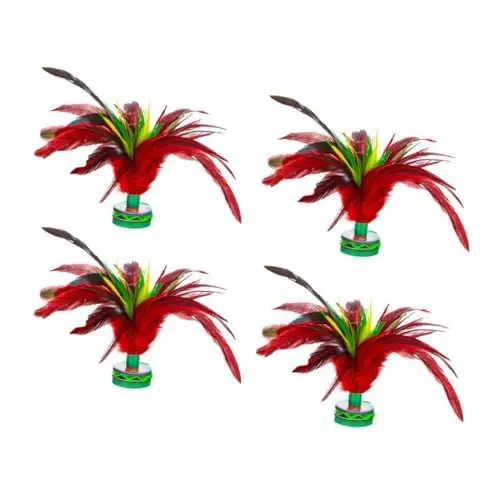 Produktbild: TOYANDONA 4 Stück Hahn Federball Shuttle Chinesischer Jianzi Federball Fitness Federball Federbälle Spielzeug Kick Federball Spiel Hochelastische Kunststoffbasis Bunt