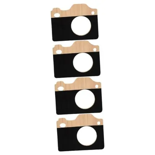 Produktbild: TOYANDONA 4 Stück Hölzerne Kamera Kinderkameras Lichthausdekorationen Für Zu Hause Kinderkamera Für Jungs Country-chic-dekor Requisiten Für Babyfotos Junge Spielzeug Büro Kinderzimmer Holz