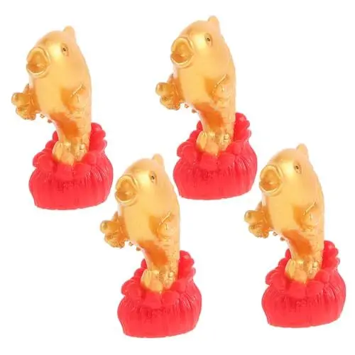 Produktbild: TOYANDONA 4 Stück Kleine Fischornamente Glückliches Miniatur-tierfiguren Schmuckstücke Für Die Regaldekoration Figuren Wohnkultur Miniatur-wohlstandsornamente Miniatur-zubehör Harz