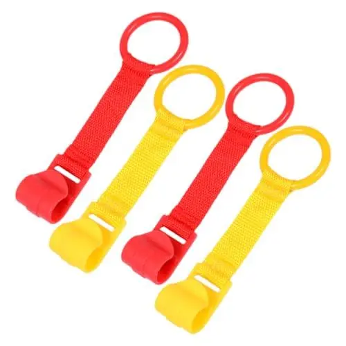 Produktbild: TOYANDONA 4 Stück Laufgitter-Handzugring Babypullover Schwimmer für Babys Tür Kinder Spielzaun Griff Babybett Aufhängeringe laufstall Werkzeug Hilfsmittel zur Gehhilfe hängende Zugringe
