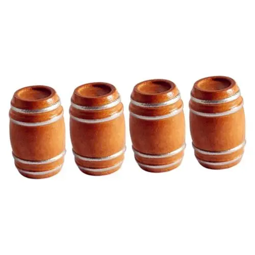 Produktbild: TOYANDONA 4 Stück Mini-Bierfass kleines Hausbierfass Mini-Holzfass kleines Hausfass deko Ornament Miniatur-Weinfass-Figur Mini-Fass-Modell Puppenhaus Statue Bierkrug Möbel Kind Zubehör Buche