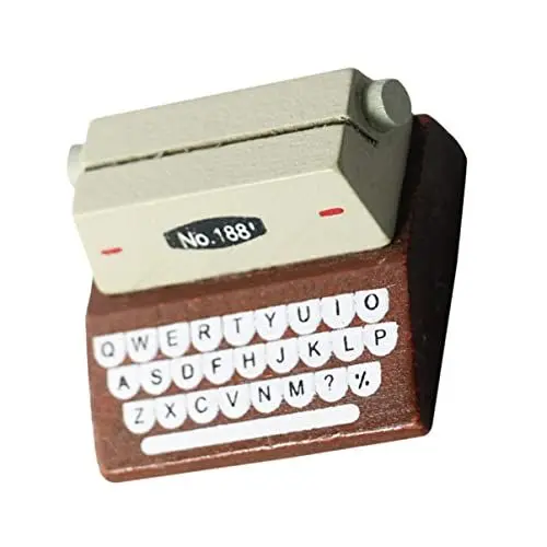 Produktbild: TOYANDONA 4 Stück Mini-Schreibmaschinenpendel Dekoration Retro-Wohndekoration Ornament Modelle Puppenhaus-Schreibmaschine Miniatur-Schreibmaschinenmodell altmodisch Möbel Schmuck Holz