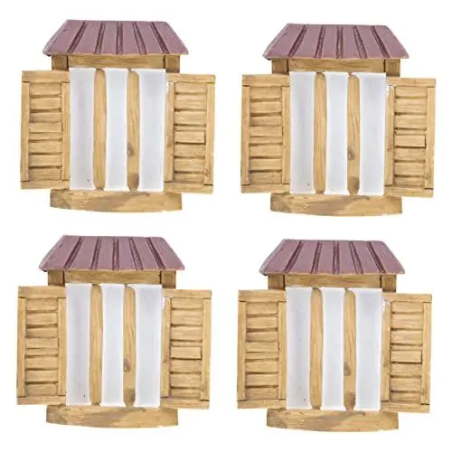 Produktbild: TOYANDONA 4 Stück Teiliges Fensterornament Harz für Mikrolandschaft Dekoration für Blumenpotte für Kreative Gartenprojekte und Wohnaccessoires