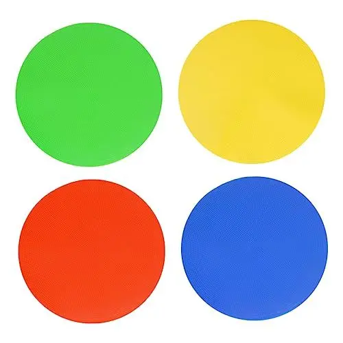 Produktbild: TOYANDONA 4stücke Fußball-markierungsplatten PVC-sportmarker in Rot Gelb Blau Grün Für Training Und Agilitätsübungen rutschfest Langlebig Und Vielseitig Einsetzbar