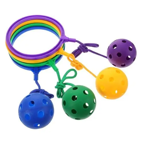 Produktbild: TOYANDONA 4stücke Spannendes Outdoor-spielzeug Leichtes Fitnessgerät Für Junge Mädchen Interaktives Wettbewerbsspiel Mit Farbigen Ringen Und Seil Für Sprungübungen Koordination Und