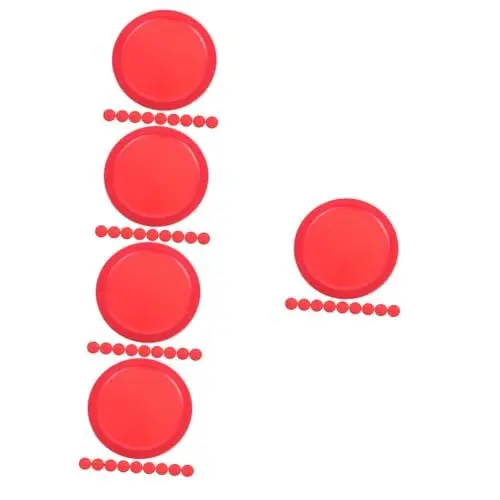 Produktbild: TOYANDONA 50 Stück Hockeyzubehör Zubehör Für Spieltische Eishockey-Pucks Zubehör Für Eishockeyspiele Eishockey-ausrüstung Zubehör Für Hockeytische Runde Ersatzpucks Plastik Rot