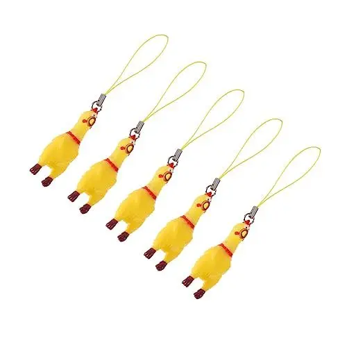 Produktbild: TOYANDONA 5Er-Pack Geldbörse Für Kinder Rucksack Tragetasche Mini-Wecker Huhn Spielzeug Schreiendes Huhn Quetschhuhn Gelbe Handtasche Handy Handy Schnalle Telefon