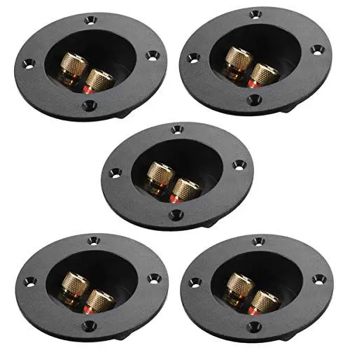 Produktbild: TOYANDONA 5Pcs Lautsprecher Box Terminal Tasse 2- Weg Binding Post Runde Frühling Tasse Stecker Frühling Geladen Buchsen Lautsprecher Box Terminal Tasse