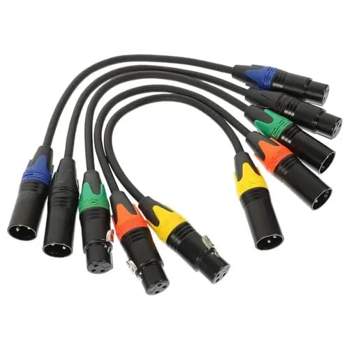 Produktbild: TOYANDONA 5stücke Teiliges Mikrofonkabel Xlr-steckern Für Audioverbindungen Zu Mischpulten Und Verstärkern Strapazierfähig Und Flexibel Für Professionelle Anwendungen