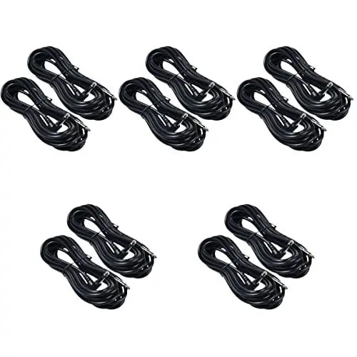 Produktbild: TOYANDONA 5 Sätze Gitarrenkabel Audio-klinkenkabel Stereo Stromkabel Kopfhörer Audio-verlängerungskabel Klinke-zu-klinke-kabel Rca Zum Lautsprecherkabel Ampere Kupferkabel Black 2 Stück * 5