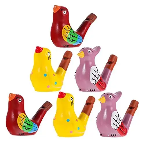 Produktbild: TOYANDONA 6Pcs Vogel Wasser Pfeifen Keramik Vogel Pfeifen Bathtime Musical Spielzeug Pfeife Noise Makers Kinder Party Favors Zufällig Stil