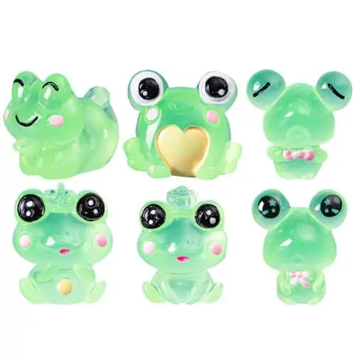 Produktbild: TOYANDONA 6St Mini-Froschfiguren Froschfiguren aus Harz leuchtende Froschfigur Bürodekoration Ornament Bürotischdekoration Frosch Figur Karikatur Kunsthandwerk Puppe schmücken Statue