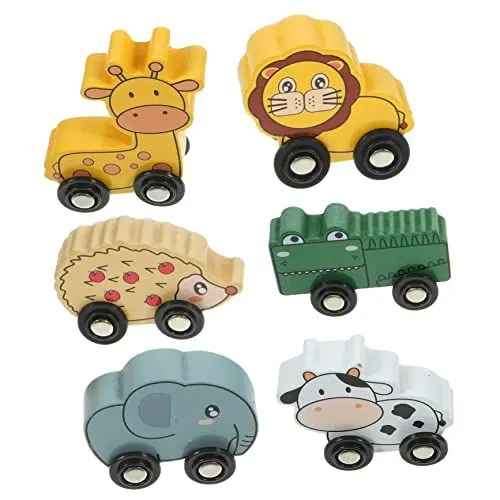 Produktbild: TOYANDONA 6 Stück Kinder Holzauto Magnetzug Auto Zug Auto Spielzeug Berechnung Block Spielzeug Zug Spiel Montessori Auto Spielzeug Spielzeug Kinderspielzeug Züge Holz Zug Spielzeug