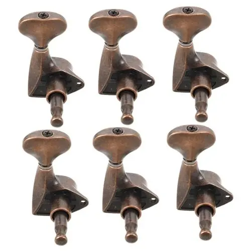 Produktbild: TOYANDONA 6st Gitarrensaite E-bass-stimmwirbel Bridge-pins Für Gitarren Verriegelung Von Gitarrentunern Bass-mechanik Locking-tuner Für Gitarren Akustische Gitarrenparts Kupfer Dark Brown