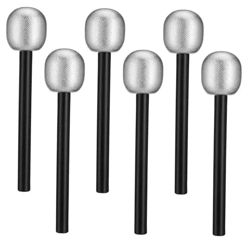 Produktbild: TOYANDONA 6st Halloween-partyzubehör Vorgeben Gefälschtes Mikrofonspielzeug Halloween-mikrofon-Spielzeug Spielzeug-glitzermikrofon Mode-Party-Glitzer Simulationsmikrofon Silver