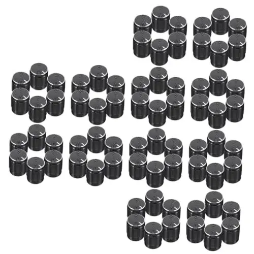 Produktbild: TOYANDONA 72stücke Lautstärkeregler Drehknöpfe Für Potentiometer Einstellbare Schwarze Aluminiumknöpfe Mit Runder Welle Passend Gitarre Bass Zubehörteile Für Audio-geräte
