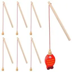 Produktbild: TOYANDONA 8Pcs Hölzerne Magnetische Angelrute Magnet Angelrute zum Angeln Spiel- Pool- Aktivität Zubehör, C29V30N18Y, 14.8X0.7X0.7CM
