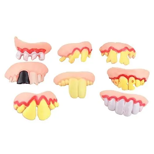 Produktbild: TOYANDONA 8st Hasenzähne Vampir Falsche Zähne Halloween Falsche Zähne Falsche Vampirzähne Halloween-reißzähne Streichspielzeug Mit Falschen Zähnen Komödie Falsche Zähne Künstlich Löwen Kind