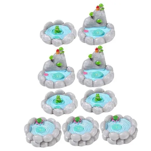 Produktbild: TOYANDONA 9pcs Mini Harz Teich Decor Fee Blume Teich Ornamente Für Landschaft Garten Hause Liefert