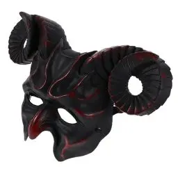 Produktbild: TOYANDONA Cosplay Halbes Gesicht Halloween Kostümmaske Cosplay-maske Ziegenhorn-kopfmasken Ochsenhornmaske Halloween-partymaske Maskerade-maske Teufelsmaske Plastik Gesichtsmaske Hörner 3d