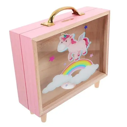 Produktbild: TOYANDONA Sparschwein Für Mädchen Geldsparbox Behälter Für Jungen Und Mädchen Spielzeugaufbewahrung Holzspardose Für Jungen