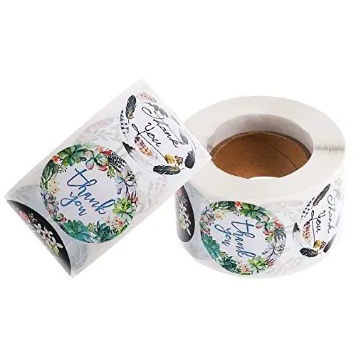 Produktbild: TOYANDONA Etikettenaufkleber Für 2 Rollen Verschlussband 500 Stück/rolle Eleganter Und Auffälliger Verpackungsaufkleber Für Grußkarten Bonbontüten