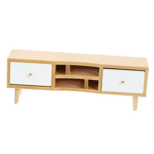 Produktbild: TOYANDONA Fernsehschrank Mini-Puppenmöbel Puppenhaus-Wohnzimmerschrank graceling Elegante TV-Ständer aus Holz verschleißfeste Miniaturmöbel Mini-Spielzeug hölzern Zubehör Modell Ob11