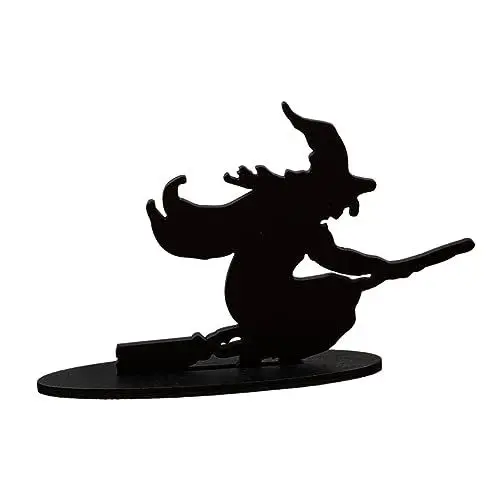 Produktbild: TOYANDONA 1stück Halloween Tischdeko Dekorative Hexenfigur Mit Besen Rustikale Desktop Deko Für Halloween-feiern Partys Und Festliche Anlässe