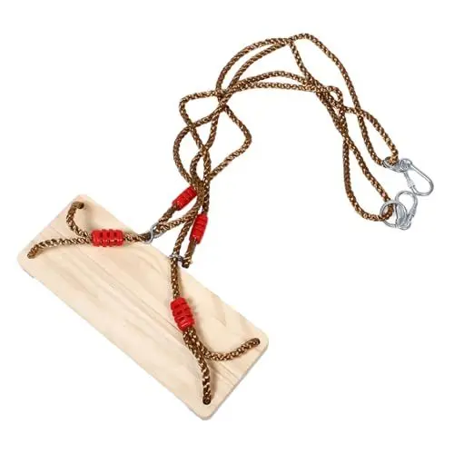 Produktbild: TOYANDONA Flaches Schaukelspielzeug verstellbare Seilschaukel Baumschaukelsitz Holz Spielzeug Garten schaukel Holz schaukel Gartenschaukel aus Holz Indoor-Schaukel für Kinder hölzern Golden