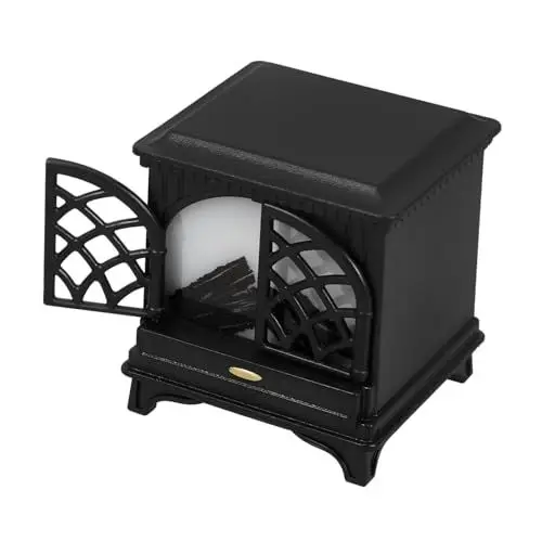 Produktbild: TOYANDONA LED-Kamin Puppenhaus Kamin Miniatur Miniaturmöbel Mini-Hauskamin Schwarz Kunststoff Modern 1:12 Scale
