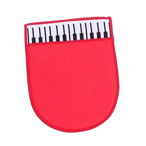 Produktbild: TOYANDONA Klavier-Wischhandschuhe Hygienetücher Instrumentenreinigung Reinigungstuchhandschuh Musical Reinigungsmittel feuchttücher Tuch für Instrument Klavier reinigen Stoff rot