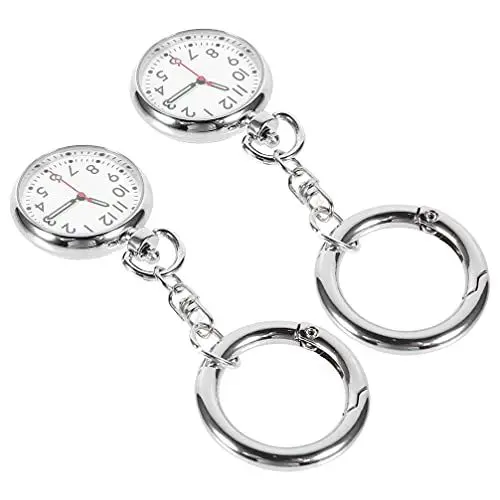 Produktbild: TOYANDONA Krankenschwesteruhr Pflegeuhr mit Clip: 2 Stücke Arzt Mini Taschenuhr Personalisierte Ansteckuhren Quarz Digital Quarzwerk Armbanduhr Schwesternuhr für Damen Schwestern Geschenke
