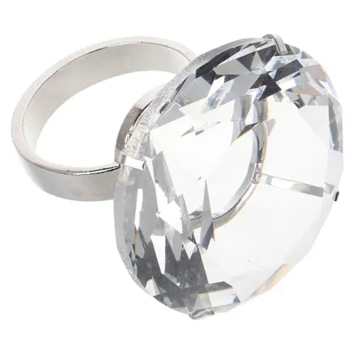 Produktbild: TOYANDONA Kristalldiamantring 6 Cm Schimmernder Glasring -Ornament Riesen Diamond Ring Hochzeit Großer Glasring Jubiläum Party Glass Ring Requisite