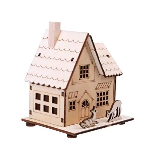 Produktbild: TOYANDONA LED Weihnachtshaus Beleuchtet Winterdorf Haus Holz Weihnachtsdorf Häuser Holzhaus Weihnachtsstadt mit Beleuchtung Weihnachten Dekoration Urlaub Deko Winter