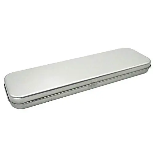 Produktbild: TOYANDONA Metall-Federmäppchen, rechteckig, Metalldosen, Leere Blechdose, Scharnierbox, Stift-Aufbewahrungsbehälter für Stifte, Bleistifte, Make-up-Pinsel