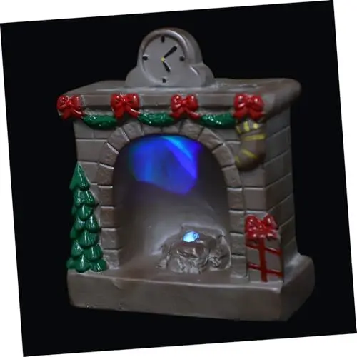Produktbild: TOYANDONA Realistischer Weihnachts-mini-Kamin-räuchergefäß Handgefertigt Rückfluss-Oud- Keramik- Für Die Feiertags-tischdekoration