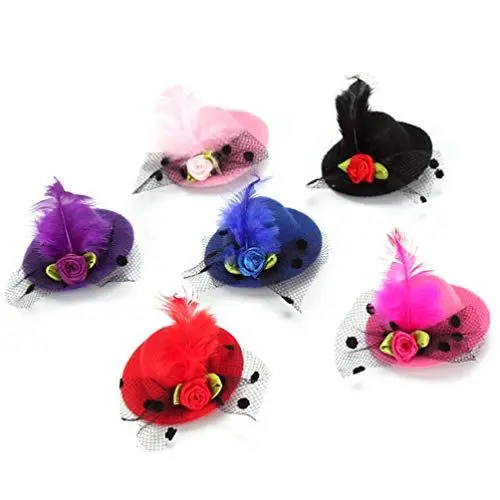 Produktbild: TOYANDONA Mini Hut Haarspange 12 Stücke Niedliche Mini Top Hut Fascinator Hüte Clip Mädchen Haarspange Haar Haarpin für Mädchen (Zufällige Farbe)